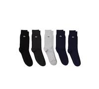 Lacoste Unisex Bio-Baumwoll-Socken im 5-er Pack - Navy Blau / Heidekraut Grau / Grau / Schwarz Size 39/42 Blau
