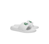 Lacoste Herren Serve Slide 1.0 Schiebe-Sandalen, Krokodil in Weiß und Grün, 43 EU