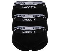 LACOSTE Herren Slips, 3er Pack - Casual, Briefs, Cotton Stretch, Logobund XL Schwarz