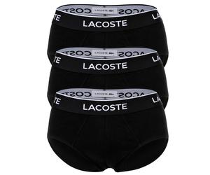 LACOSTE Herren Slips, 3er Pack - Casual, Briefs, Cotton Stretch, Logobund XL Schwarz