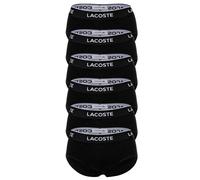 LACOSTE Herren Slips, 6er Pack - Casual, Briefs, Cotton Stretch, Logobund Schwarz S