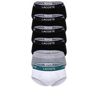 LACOSTE Herren Slips, 6er Pack - Casual, Briefs, Cotton Stretch, Logobund Schwarz/Schwarz/Grau/Weiß XL