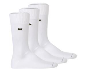 LACOSTE Herren Socken, 3er Pack - Socks, Business, Baumwoll-Mix, Logo, einfarbig Weiß / 43-46 43-46 Weiß