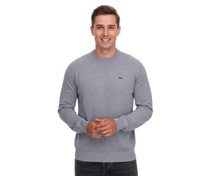 Lacoste Herren Strick-Pullover Baumwoll-Pullover mit Logo-Stickerei Langarm-Shirt AH0128 00 CCA Grau XS
