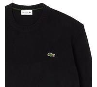 LACOSTE Herren Strickpullover, Merinowolle - Monochrome Carded Wool Jersey Crew Neck Sweater, Regular Fit Schwarz / S S Schwarz