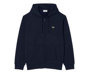 LACOSTE Herren Sweatjacke mit Kapuze - Zipped Fleece Front Hoodie, Regular Fit Dunkelblau / XL XL Blau