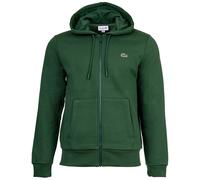 LACOSTE Herren Sweatjacke mit Kapuze - Zipper, aufgerautes Fleece Grün 2XL