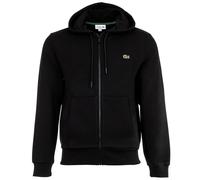 LACOSTE Herren Sweatjacke mit Kapuze - Zipper, aufgerautes Fleece Schwarz 4XL