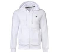 LACOSTE Herren Sweatjacke mit Kapuze - Zipper, aufgerautes Fleece Weiß 2XL