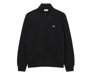 LACOSTE Herren Sweatjacke mit Stehkragen - Zipped Fleece Sweatshirt, Regular Fit M Schwarz