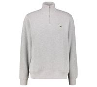 Lacoste Pullover SH1927 Demi-Zip Stehkragen Small-Logo Hellgrau Größe S