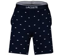 LACOSTE Herren Sweatshorts - Allover Print, Loungewear, Pyjamashorts, Baumwoll-Stretch Blau / M M Blau