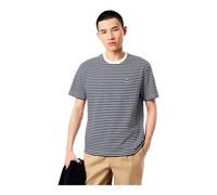 Lacoste Herren T-Shirt Lacoste Striped Heavy Cotton T-shirt White/Navy Blue L