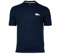 LACOSTE Herren T-Shirt - Loungewear, Rundhals, Logo, Baumwolle, einfarbig S Blau