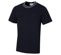 Lacoste T‑Shirt Stretch Piqué Stripe Collar Kurzarm Herren Blau Größe L
