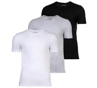 LACOSTE Herren T-Shirts, 3er Pack - Essentials, Rundhals, Slim Fit, Baumwolle, einfarbig Weiß/Grau/Schwarz 2XL