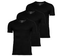 LACOSTE Herren T-Shirts, 3er Pack - Essentials, V-Ausschnitt, Slim Fit, Baumwolle, einfarbig Schwarz 2XL