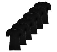 LACOSTE Herren T-Shirts, 6er Pack - Essentials, Rundhals, Slim Fit, Baumwolle, einfarbig Schwarz 2XL