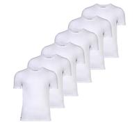 LACOSTE Herren T-Shirts, 6er Pack - Essentials, Rundhals, Slim Fit, Baumwolle, einfarbig Weiß 2XL