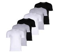 LACOSTE Herren T-Shirts, 6er Pack - Essentials, Rundhals, Slim Fit, Baumwolle, einfarbig Weiß/Grau/Schwarz / S S Mehrfarbig