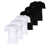 LACOSTE Herren T-Shirts, 6er Pack - Essentials, V-Ausschnitt, Slim Fit, Baumwolle, einfarbig Weiß/Schwarz / XL XL Mehrfarbig