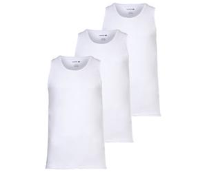 LACOSTE Herren Unterhemden, 3er Pack - Tank Top, Rundhals, Slim Fit, Baumwolle, einfarbig L Weiß