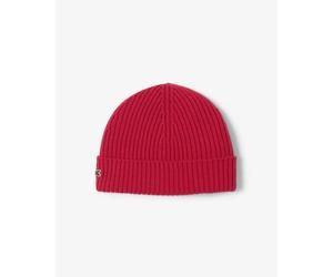 Lacoste - Korallenrosa gerippte Beanie aus gebürsteter Wolle Mann/Frau/Unisex TU TU