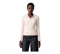 Lacoste - L.12.D Geripptes Baumwoll-Polo - - Tops - Damen - Rosa - M