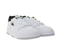 LACOSTE LINESHOT 124 2 SMA Herren Echtleder-Schuhe atmungsaktiver Sneaker mit OrthoLite Innensohle Schnür-Schuhe Weiß 45