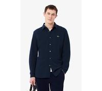 LACOSTE Hemd Herren Slim Fit Langarm Baumwoll-Piqué blau, 39