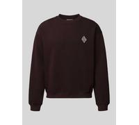 Lacoste Loose Fit Sweatshirt aus Baumwoll-Mix in Schoko, Größe M