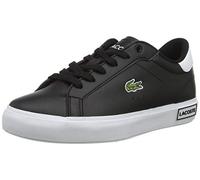 Lacoste Mädchen Low-Top Sneaker POWERCOURT 0721 1 SUJ, Kinder Halbschuhe,Turnschuhe,Laufschuhe,schnürschuhe,SCHWARZ/Weiss (312),37 EU / 4 UK