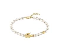 Lacoste MATCHPOINT Kollektion Für Männer und Frauen Armband oder Halskette aus Imitationsperlen mit Verschiedenen Charms in Gold, oder Ohrringe mit Goldenem Krokodil