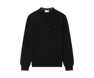 Lacoste - Merino-Wollpullover mit V-Ausschnitt - - Knitwear - Herren - Schwarzk - S