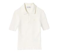 Lacoste - mit kurzem Reißverschluss Poloshirt für Damen Rippenstrick (Weiß) EU 38 / UK 10