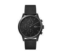 Lacoste Multi Zifferblatt Quarz Uhr für Herren Kollektion LACOSTE.12.12 mit Schwarzes Lederarmband - 2010997