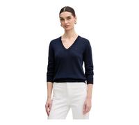 Lacoste - Nahtloser Strickpullover mit V-Ausschnitt - - Knitwear - Damen - Blau - XS