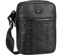 Lacoste Nomogramme Umhängetasche Leder 16 cm schwarz