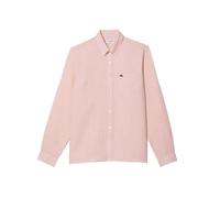 Lacoste - Pink Linen Shirt With Straight Cut Collar - Größe 44 - beige