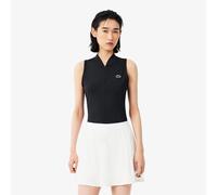 Lacoste Stretch Dual Fabric Damen Polo ärmellos schwarz - 36