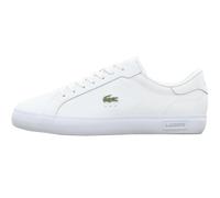 LACOSTE Herren Sneaker - Powercourt 125 , Turnschuhe, Echtleder, Logo Weiß EUR 44