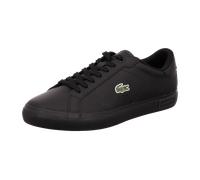 Lacoste Herren Low Sneaker POWERCOURT Schwarz Glattleder, Farbauswahl:schwarz, 9999-englisch-eu-mapping:41,5
