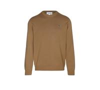 Lacoste Regular Fit Strickpullover aus Baumwoll-Mix in Camel, Größe XXXL