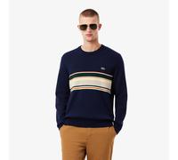 Lacoste Pullover mit Streifen Made in France für Herren Blau Navy/Grün/Weiß/Gelb VII / 2XL