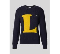 Lacoste Regular Fit Strickpullover aus Baumwoll-Mix in Dunkelblau, Größe S