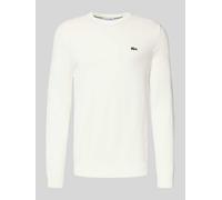 Lacoste Herren Pullover Rundhals AH0128, Männer Basic Strickpulli,Regular Fit,Weiß,7 (XXL)