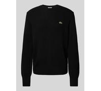 Lacoste Regular Fit Strickpullover aus reiner Wolle in Black, Größe XL