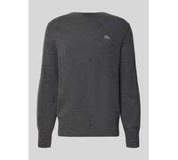 Lacoste Regular Fit Strickpullover aus reiner Wolle in Mittelgrau, Größe S