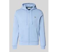 Lacoste Regular Fit Sweatjacke aus Baumwoll-Mix in Bleu, Größe M