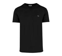 Lacoste Regular Fit T-Shirt V-Ausschnitt schwarz, Einfarbig